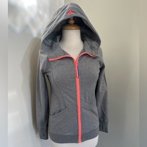 Ivivva girls gray hoodie sweatshirt pink purple zipper EUC size 14